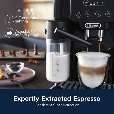 De'Longhi Magnifica Start Coffee and Espresso Machine: 15 Bars, Electric Frother, Grinder, Dishwasher-Safe Parts, Black - Thumbnail 4