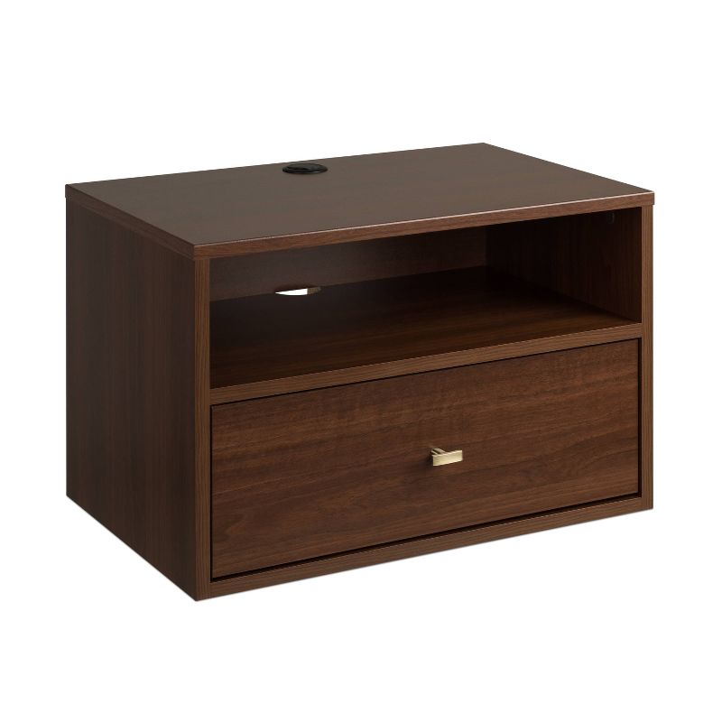 Floating 1 Drawer Nightstand with Open Shelf - Prepac, 5 of 17