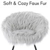 BirdRock Home Grey Faux Fur Papasan Chair with Black Legs - 3 of 4