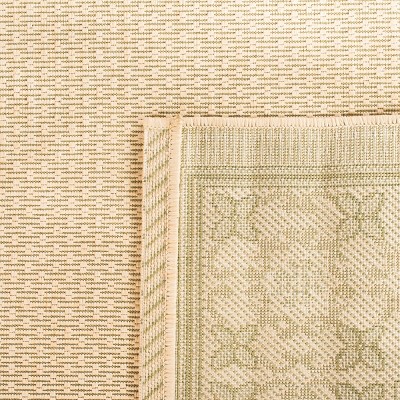 Courtyard CY6003 Power Loomed Indoor/Outdoor Area Rug - Cream/Green - 6'7"x9'6" - Safavieh.