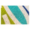1'6"x2'6" Welcome Woven Door Mat - Novogratz By Momeni: Modern Indoor Outdoor Coir Mat, Ivory/Green/Blue - 3 of 3
