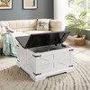 Farmhouse Coffee Table, Rustic Cocktail Table With Hinged Lift Top, Unique Square Accent End Tables With Large Hidden Storage Compartment, White - 3 of 4
