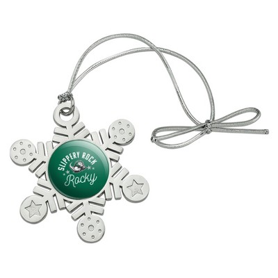 Slippery Rock The Rock Metal Snowflake Christmas Tree Holiday Ornament