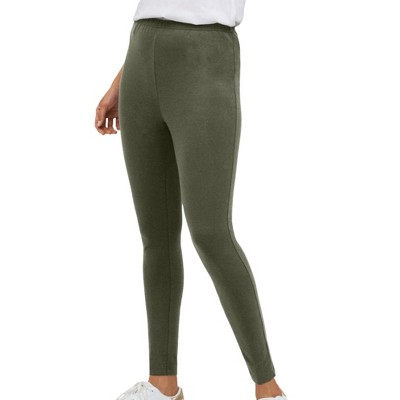 Roaman's Women's Plus Size Fleece-Lined Legging - 5X, Green