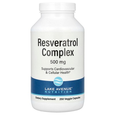 Resveratrol, Antioxidant Complex, Grape Seed Extract, Resveratrol & Red Wine Extract, 500 mg, 250 Veggie Capsules
