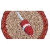 Earth Rugs Red Buoy Printed Coaster – 5"x5" Hand-Stenciled Jute, Coastal Nautical Table Decor - 3 of 3