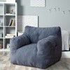 MAXYOYO Faux-Shearling Bean Bag Chair, Boucle Tufted Bean Bag Sofa, Living Room Bean Bag Couch for Adults Kids, Dusty Blue - 2 of 4