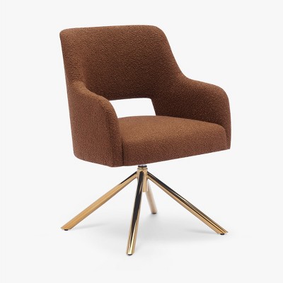 WestinTrends Genevieve Mid-Century Modern Upholstered Boucle Swivel Accent Chair
