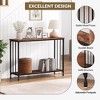 Narrow Console Table, 2-Tier Entryway Console Sofa Table Behind The Couch, Narrow Entryway Table with Glass Shelf and Metal Frame - 3 of 4