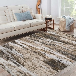 Modern Abstract Area Rug Indoor Washable Rug Stain Resistant Low Pile Rugs for Living Room Bedroom - 1 of 4