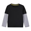 MyKids-USA Boys And Girls Striped Sleeve Patchwork O-Neck Fake 2-Pieces Hoodie In Autumn - 3 of 3
