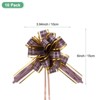 Unique Bargains Plastic Tree Stripes Gold Edge Large Satin Pull Bow 10 Count - 2 of 4