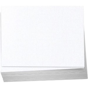 Hamilco 5.5x8.5 White Linen Cardstock Paper Blank Index Cards Flat 80lb Cover 100 Pack - 1 of 4