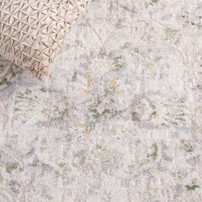 Palma Beige and Green Stain-Resistant Rectangular Area Rug