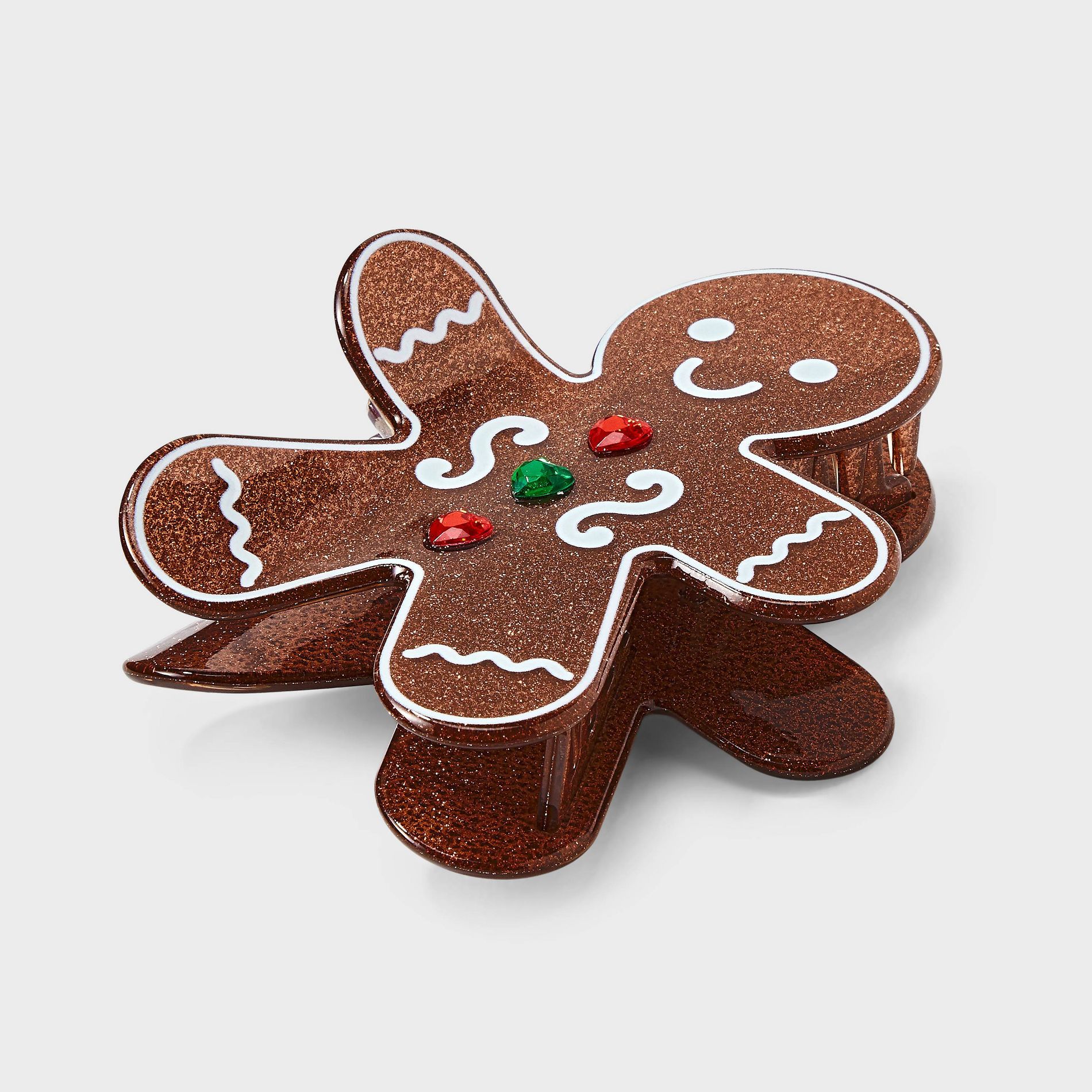Gingerbread Man Claw Hair Clip - Brown