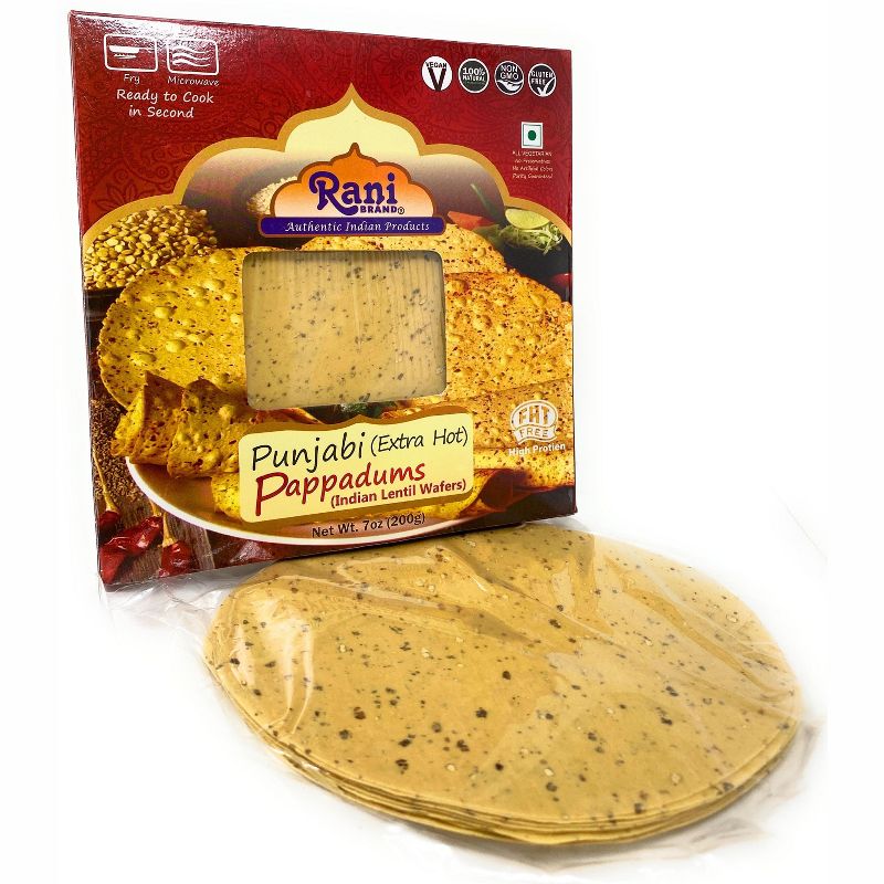 Ex-Hot Pappadums (Wafer Snack) - 7oz (200g) -  Rani Brand Authentic Indian Products, 4 of 5
