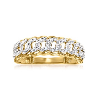 Ross-Simons 0.25 ct. t.w. Diamond Curb-Link Band Ring in 14kt Yellow Gold Size 5