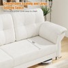 Couches for Living Room,84 Inch Comfy Teddy Fleece Sofas for Living Room with Removable Pillow Curved Armrests, Minimalist Small Couch with Convenient - 4 of 4