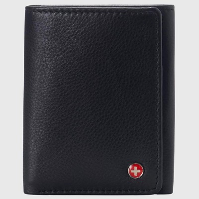 RFID Blocking Genuine Leather Trifold Wallets For Men ID Window, Secret Pocket