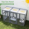 Sandinrayli Outdoor Cat Catio House, Wooden Cat Enclosure with 3 Platforms, Tilted PC Sun Roof, Patio Yard Window Cage, Gray - 4 of 4