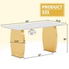 CAVINAS Dining Table Rectangular with Patterned Tabletop for Dining Room - 4 of 4