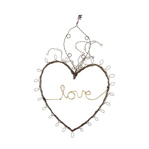 Transpac Wire Love Heart with Antiqued Red Beads for Home Decor Perfect for Valentines Day Decorative Objects - 1 of 1