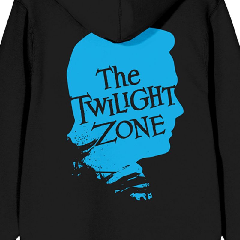 The Twilight Zone Title Logo Adult Black Zip-Up Hoodie, 4 of 5
