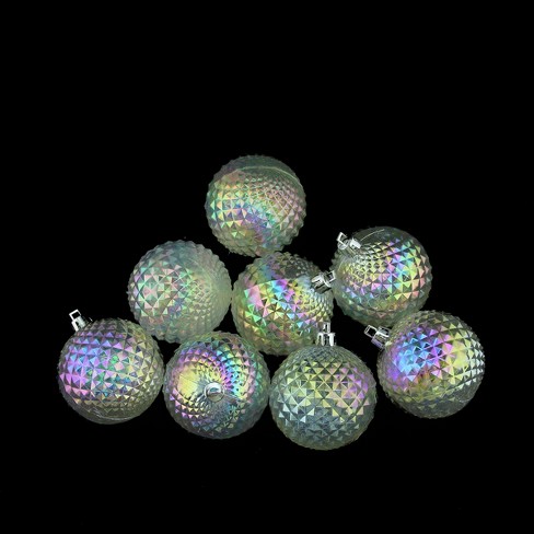 Northlight 8ct Transparent Diamond Cut Shatterproof Christmas Ball Ornament Set 2.5" - Clear - image 1 of 3