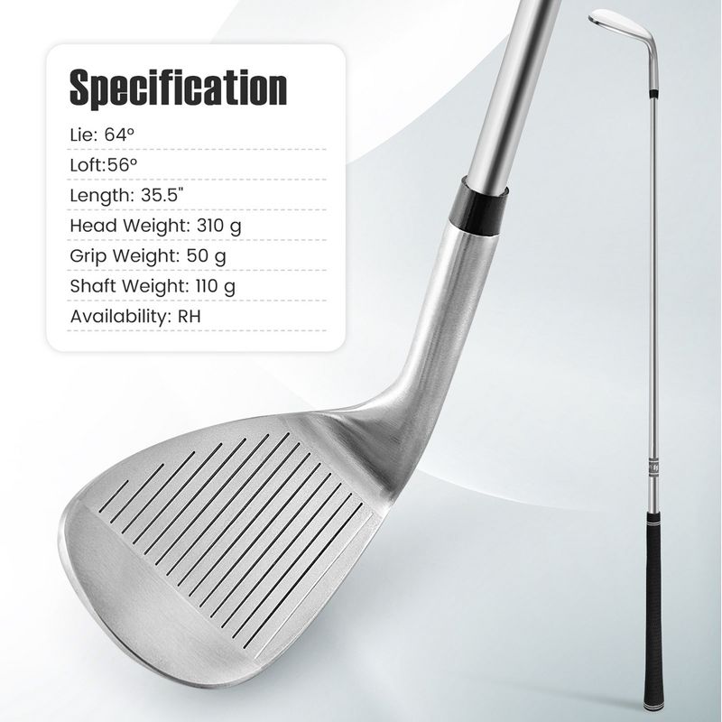 Ultimate Golf Wedge 56/60 Degree Sand Wedge Lob Wedge High Loft Golf Club Right Handed Silver, 3 of 8