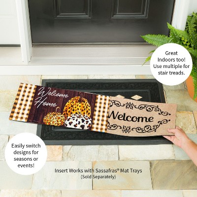 Boho Brown and White Leopard Print Pumpkin Doormat