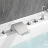 Cobbe Brushed Nickel 5-Hole Installation Tub Faucet Kit -2 Switches, 1 Diverter Knob, 7.09-Inch Wide Tub Spout, Handheld Showerhead - 4 of 4