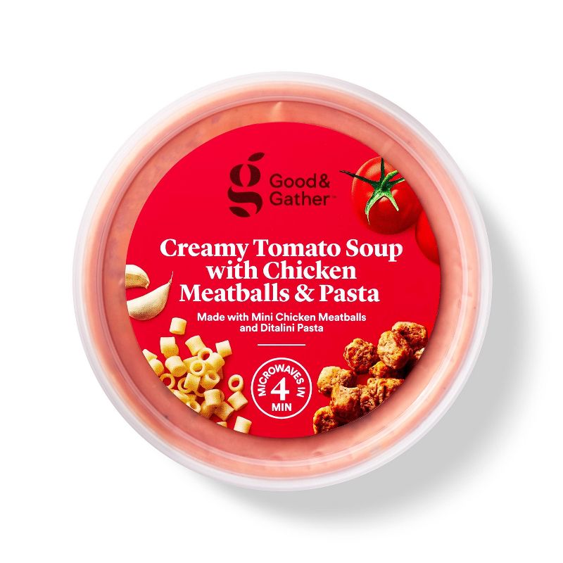 Creamy Tomato Soup with Chicken Meatballs &#38; Pasta - 16oz - Good &#38; Gather&#8482;, 4 of 5