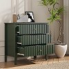 Heynemo Fluted 3 Drawer Dresser, Set of 1 with Ball Bearing Slide, Modern Nightstand Cabinet with Spacious Storage for Bedroom, Hallway, White - 4 of 4