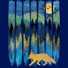 Junior's Design By Humans Fox Forest Night By Maryedenoa T-Shirt - 2 of 3