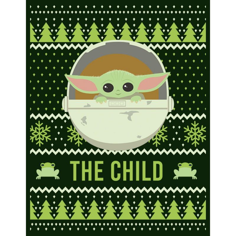 Men's Star Wars The Mandalorian The Child Ugly Christmas Frog T-Shirt, 2 of 6