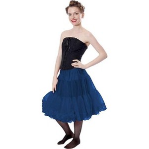 Malco Modes | Women's Vintage Tulle Knee length Petticoat Slip| 580 (Navy Blue, Petite) - 1 of 1