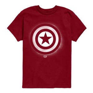 Boys' - Marvel - Captain America Logo Spray Paint Graffiti Short Sleeve Graphic T-Shirt - 1 of 3