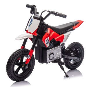 24V 200W Kids Ride On Motocross Motorcycle, Adjustable speed Electric Dirt Bike Toy with LED, Bluetooth, Music, Horn, Gift for Boys Girls - 1 of 4
