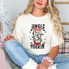 Jingle Bell Rockin' Santa Glove - Womens Garment Dyed Tee - 3 of 3