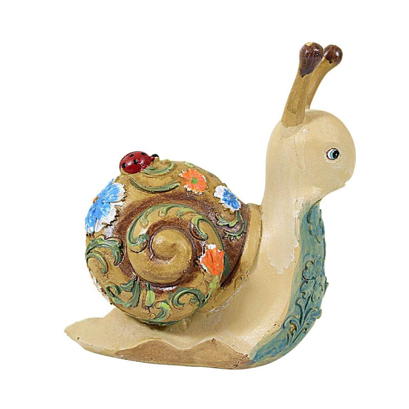 Roman 4.0 Inch Colorful Snail Figurine Lady Bug Flowers Figurines, 1 of 4