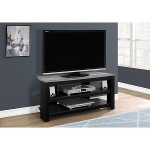 ?Vynxaria 42-Inch Contemporary TV Stand with Open Shelves ¨C Black & Grey Laminate - 1 of 4