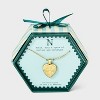 14K Gold Dipped Heart Charm Initial Necklace - A New Day™ Gold - 3 of 4