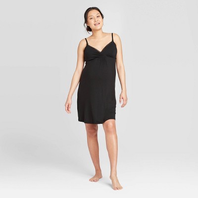 Maternity Drop Cup Nursing Chemise - Isabel Maternity by Ingrid & Isabel™  Black XS