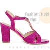 BLISSFUL STEP Women's Glitter Chunky Heel Open Toe Heeled Sandals - 4 of 4