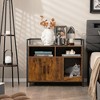 Tangkula Large Litter Box Enclosure Cat Wooden Storage Cabinet with 2 Doors - 2 of 4