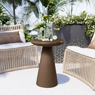 UPHA 16-Inch Round Side Table – Magnesium Oxide Mushroom Shape End Table for Indoor & Outdoor Use