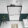 ORRD 44–48"W x 76"H Double Sliding Shower Door, 1/4" Clear Tempered Glass, Aluminum Frame, Matte Black Finish, Bypass Sliding Enclosure - 4 of 4