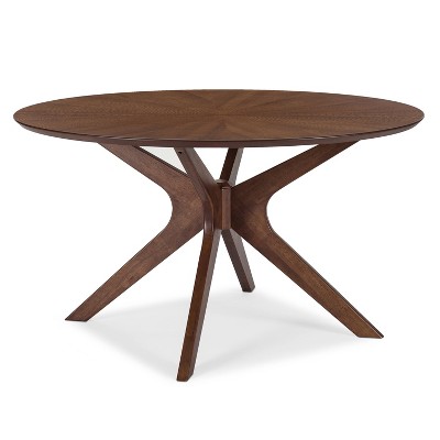Brown Dining Room Tables Target, Astrid Mid Century Round Dining Table With Extension Leaf Project 62tm