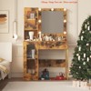Bedroom Makeup Vanity Desk w/ Mirror and Lights, Vanity Table w/ Charging Station, RGB Lights Wood Dressing Table - 3 of 4