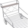 Car shaped platform bed with wheels, guardrail headboard, bedroom X-shaped shelf,metal Flat noodles support, no box spring required - 4 of 4
